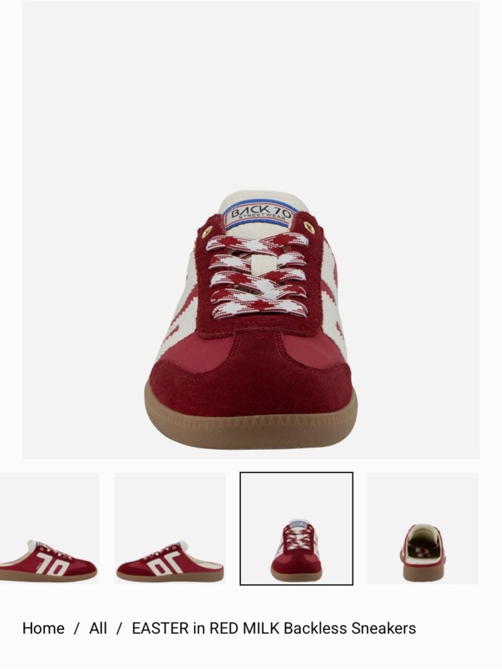 BACKLSS EASTER Backless Sneakers in Red and Milk - Picture 4 of 9